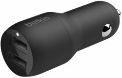 Belkin BOOST CHARGE Car Charger Dual USB-A 24W + USB-A to Lightni (CCD001bt1MBK)