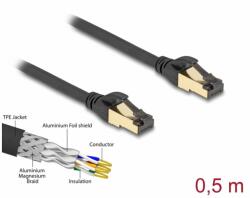 Delock Cablu de retea RJ45 SFTP Cat. 6A pentru exterior/uz industrial 0.5m Negru, Delock 80247 (80247)