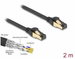 Delock Cablu de retea RJ45 SFTP Cat. 6A pentru exterior/uz industrial 2m Negru, Delock 80249 (80249)