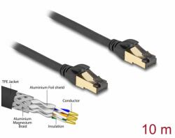 Delock Cablu de retea RJ45 SFTP Cat. 6A pentru exterior/uz industrial 10m Negru, Delock 80252 (80252)