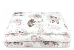Baby Shop ágynemű huzat 90*120cm - Felhőn alvó állatok rózsaszín - babastar