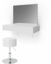 Vicco Alessia fésülködőasztal székkel, tükörrel, 90 cm, fehér