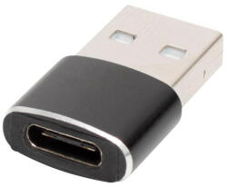 USB-C aljzat - USB-A dugó átalakító, fém (USBC A2) - elektrikstore