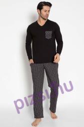 Vienetta Hosszúnadrágos fekete-kockás férfi pizsama (FPI2108 S)