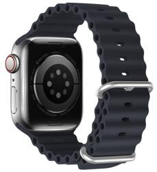 DUX DUCIS pótszíj (egyedi méret, szilikon, állítható, hullám minta) SZÜRKE Apple Watch Series 7 45mm, Apple Watch Series SE 2 44mm, Apple Watch Series 1 42mm, Apple Watch Series 2 42mm, Apple (GP-142289)