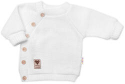Baby Nellys Pulover pentru copii tricotat cu nasturi, fermoar. deoparte, Hand Made Baby Nellys, alb