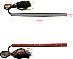 Banda lumina de zi DRL 30cm cu functie de semnalizare dinamica si fir separat pentru flash. Cod: YEL03-30cm Automotive TrustedCars