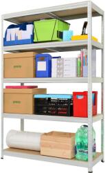 Plus Mobilier Raft metalic Premium 2000x1200x400 mm (HxLxl), otel galvanizat cu 5 polite MDF, 875 kg, montaj fara surub, PLUS (5 ani garantie) gri 5 Raft metalic 175 kg Otel Uz comercial 1200x400x2000 (61004167) Dulap arhivare
