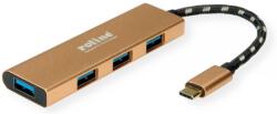 Roline USB 3.2 Gen 1 Hub 4 Ports Type C arany (14.02.5049)