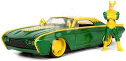 JADA Mașinuța Ford Thunderbird Jada din metal cu părți care se deschid și figurina Loki 22 cm lungime 1: 24 (JA3225026)