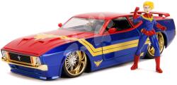 JADA Mașinuța Marvel Ford Mustang Mach 1973 Jada din metal cu părți care se deschid și figurina Captain Marvel 1: 24 (JA3225009)