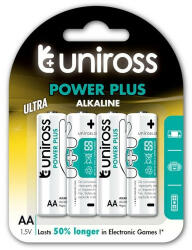  Ceruza elem Uniross AA Alkaline Power Plus 4 db-os