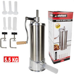 Elefant Aparat vertical de umplut carnati Elefant KY-2010 , inox alimentar, 6 palnii, 5, 5Kg (8347-4541)