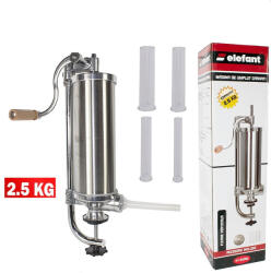 Elefant Aparat vertical de umplut carnati Elefant KY-2005C , inox alimentar, 4 palnii, 2.5Kg (8341-3308)