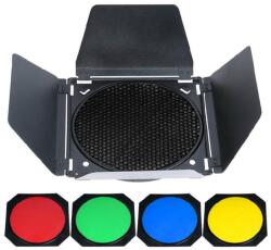 Aputure Godox BD-04 Barndoor Kit cu 4 filtre colorate pt blitz de studio si reflectoare