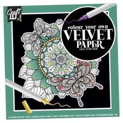 Grafix Set pictura 5 planse de colorat catifelate Velvet Paper Flori 18x18cm Grafix GRCR5004-GE (B39018084) Carte de colorat