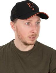 Fox Fekete Narancs Hálós Baseball Sapka - Fox Collection Trucker Baseball Cap Black & Orange (CHH017)