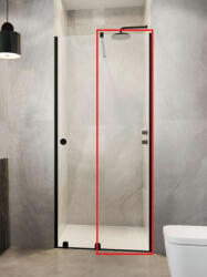 Radaway Furo DWJ RH 90 zuhanyfal átlátszó üveggel zuhanyajtóhoz, fekete profilszín 101104600101 (10110460-01-01)