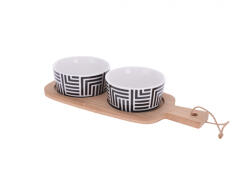 Excellent Houseware Set servire tapas Excellent Houseware, bambus portelan, 25x10x1 cm, multicolor (KO-278000230)