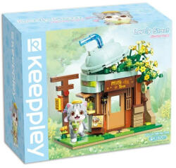 Qman K28007 Keeppley | lego-kompatibilis építőjáték | 411 db építőkocka| Ash macska Milk tea shopja