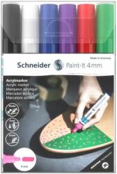 Schneider Dekormarker készlet, akril, 4 mm, SCHNEIDER "Paint-It 320", 6 különbözõ szín (6 db)