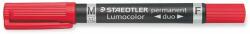 STAEDTLER Alkoholos marker, 0, 6/1, 5 mm, kúpos, kétvégű, STAEDTLER "Lumocolor® duo 348", piros