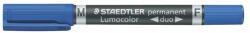 STAEDTLER Alkoholos marker, 0, 6/1, 5 mm, kúpos, kétvégű, STAEDTLER "Lumocolor® duo 348", kék