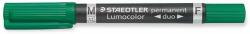 STAEDTLER Alkoholos marker, 0, 6/1, 5 mm, kúpos, kétvégű, STAEDTLER "Lumocolor® duo 348", zöld (TS3485) - pritone