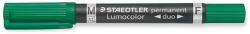 STAEDTLER Alkoholos marker, 0, 6/1, 5 mm, kúpos, kétvégű, STAEDTLER "Lumocolor® duo 348", zöld