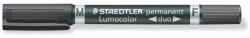STAEDTLER Alkoholos marker, 0, 6/1, 5 mm, kúpos, kétvégű, STAEDTLER "Lumocolor® duo 348", fekete (TS3489) - tonerprint