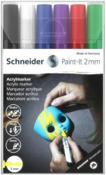 Schneider Dekormarker készlet, akril, 2 mm, SCHNEIDER "Paint-It 310", 6 különbözõ szín (6 db) (TSC310V61)