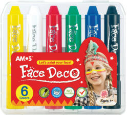 Arcfesték szett, arcfestő, Amos 6 színű, műanyag dobozban, FDCA0007 (mill526395)