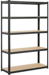 Plus Mobilier Raft metalic Premium 1800x900x400 mm (HxLxl), lacuit negru cu 5 polite MDF, 875 kg, montaj fara surub, PLUS (5 ani garantie) negru 5 Raft metalic 175 kg 900x400x1800 Otel Uz casnic (61004171) Dulap arhivare