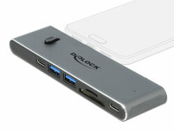 Delock Dokkoló állomás dupla USB Type-C valamint HDMI / USB 3.2 / SD / PD 3.0 csatlakozókkal (87752) - dstore