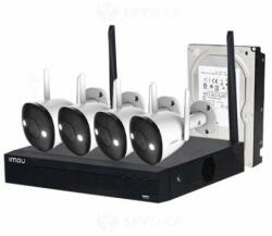 IMOU Wireless CCTV Kit-Lite, 4x IPC-F22P, Bullet 2C + NVR1104HS-W-S2 built-in 1TB HDD, 2 x Port USB 2.0; 1 x SATA 2.0 (up to 8TB) input: 4CH 1080P@ H. 265/H. 264, video compression up to 25 fps frame rate,