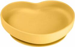 Canpol babies Szív alakú tapadókorongos szilikon tányér, sárga