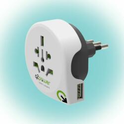 Q2 Power Q2POWER 1.100190 utazóadapter, World to Italy USB, indulási ország: AUS/CHINA, IT, UK, CH, BRAZIL, USA, EURO, célország: IT, USB port (1.100190)