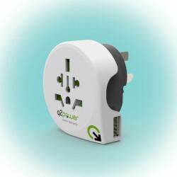 Q2 Power Q2POWER 1.100170 utazóadapter, World to Australia USB, indulási ország: AUS/CHINA, IT, UK, CH, BRAZIL, USA, EURO, célország: AUS/CHI, USB port (1.100170)