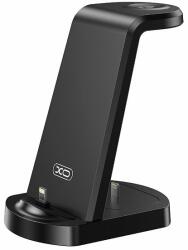 XO WX035 3 az 1-ben vezeték nélküli töltő (Fekete) - iPhone, Apple Watch és TWS eszközök csatlakoztatásával