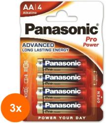 Panasonic Set 3 x Baterii Alcaline AA, R6, Panasonic Alkaline Pro Power, 1.5 V, Blister 4 Baterii (ROC-3xMAGT1007000TS)