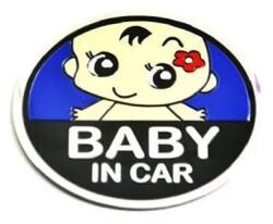 Abtibild BABY IN CAR fundal albastru -forma in relief Cod: TS-122 Automotive TrustedCars