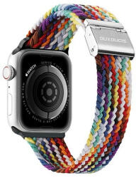 Apple Watch 1-6, SE, SE (2022) (42 / 44 mm) / Watch 7-8 (45 mm) / Watch Ultra (49 mm), textíl pótszíj, állítható, szivárvány minta, Dux Ducis Mixture, mintás