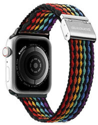Apple Watch 1-6, SE, SE (2022) (42 / 44 mm) / Watch 7-8 (45 mm) / Watch Ultra (49 mm), textíl pótszíj, állítható, sötét színű csíkos minta, Dux Ducis Mixture, mintás