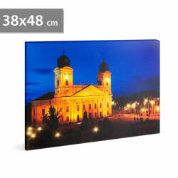 Family LED-es fali hangulatkép - "Nagytemplom Debrecen" - 3 x AA, 38 x 48 cm (58018K)