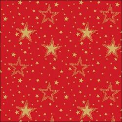 Ambiente Karácsonyi piros csillagos szalvéta - Night sky gold/red (VR-33316734)