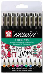 Sakura Pigma Brush ecsetfilc készlet, 9 db (POXSDKBR9)