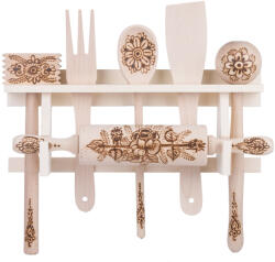 AtmoWood Díszített konyhai eszköz készlet (kpl wiszacy wypalany)
