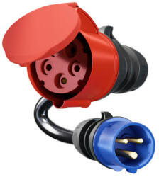go-e adapter tápkábel Gemini flex 22 kW CEE piros 32 A - CEE kék 16 A (CH-04-01)