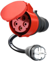 go-e adapter tápkábel Gemini flex 11 kW CEE piros 16 A - háztartási konnektor 10/16 A (CH-04-30)