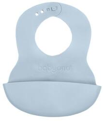BABYONO Bavetă din plastic moale cu buzunar fără BPA albastru 6m+ (AGS835-02-BO)